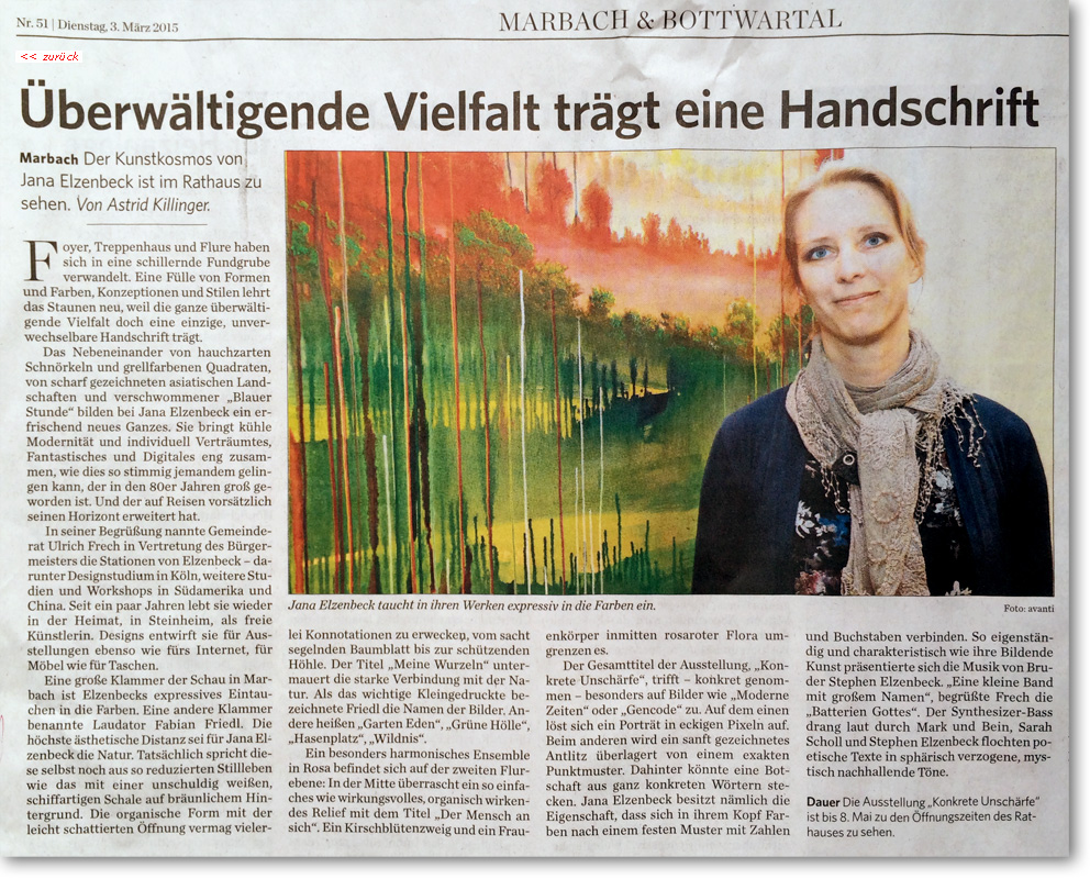 Zeitungsartikel Marbacher Zeitung